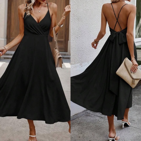 Luxe crisscross tie back dress - Picture 3 of 16